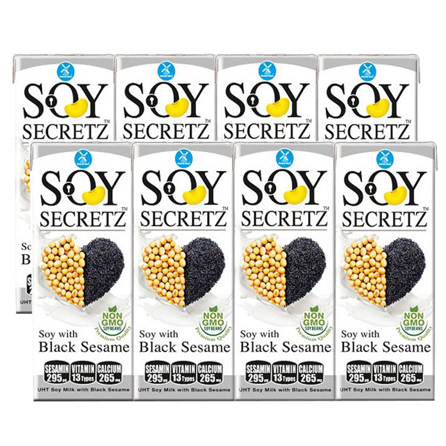 Bộ 2 Lốc Sữa Đậu Nành Với Mè Đen Soy Secretz  Nhập Khẩu Thái Lan, Không Chất Bảo Quản, Hương Vị Tự Nhiên, Giúp Chống Lão Hóa, Hỗ Trợ Làn Da Và Xương Chắc Khỏe