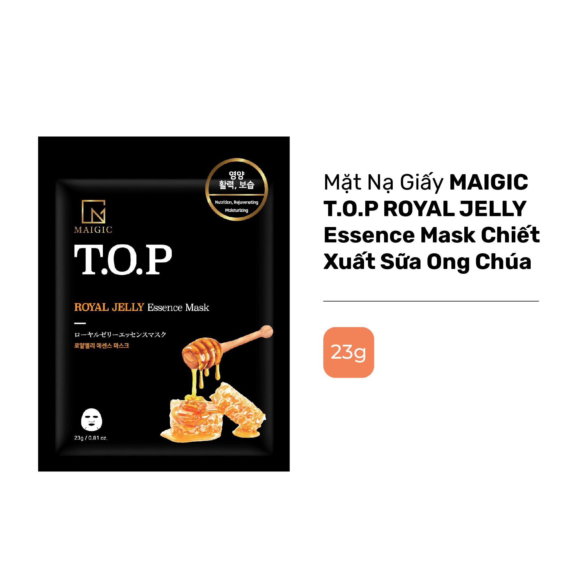 Mặt Nạ Giấy MAIGIC T.O.P ROYAL JELLY Essence Mask Chiết Xuất Sữa Ong Chúa 23g