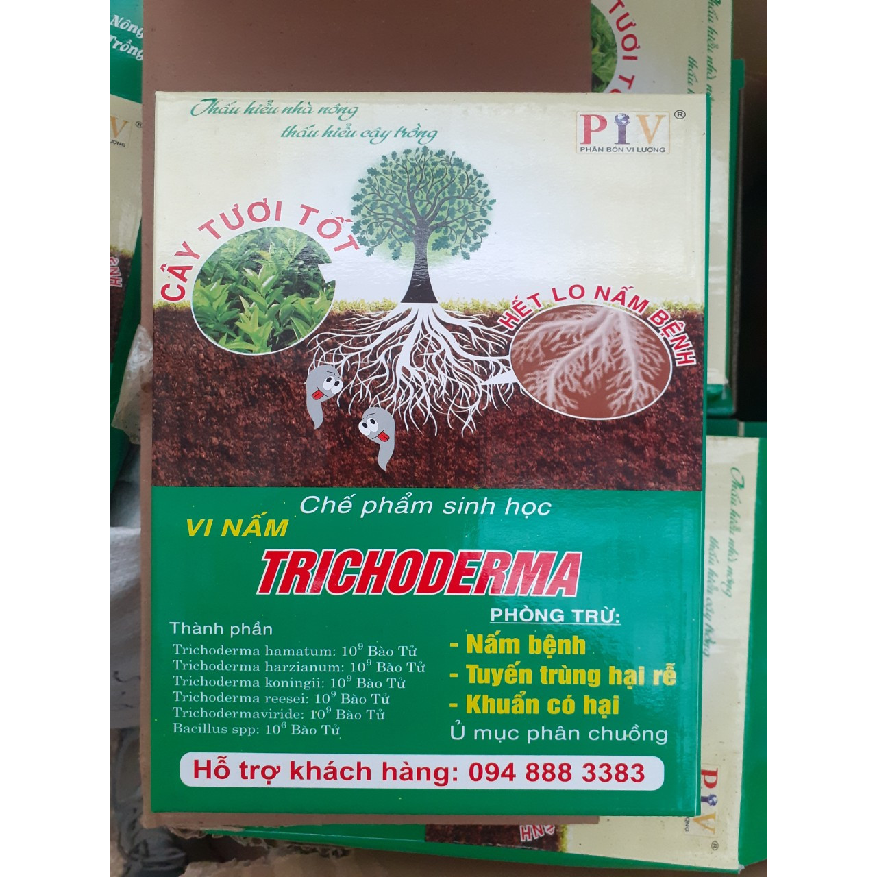 Chế Phẩm Sinh Học Vi Nấm TRICHODERMA Phong Trừ nấm bệnh, Khuẩn Có Hại, Khối Lượng 1kg