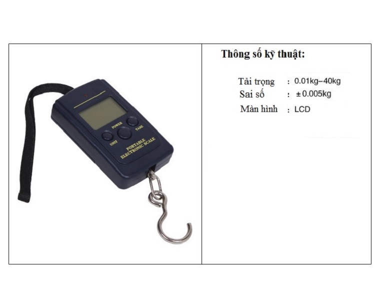 Cân móc điện tử bỏ túi 40kg màn hình LCD