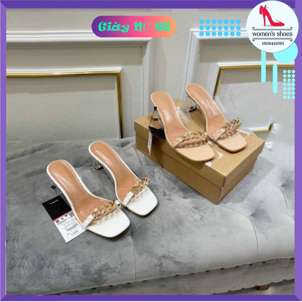 Dép Nữ Quai Trong Đính Xích