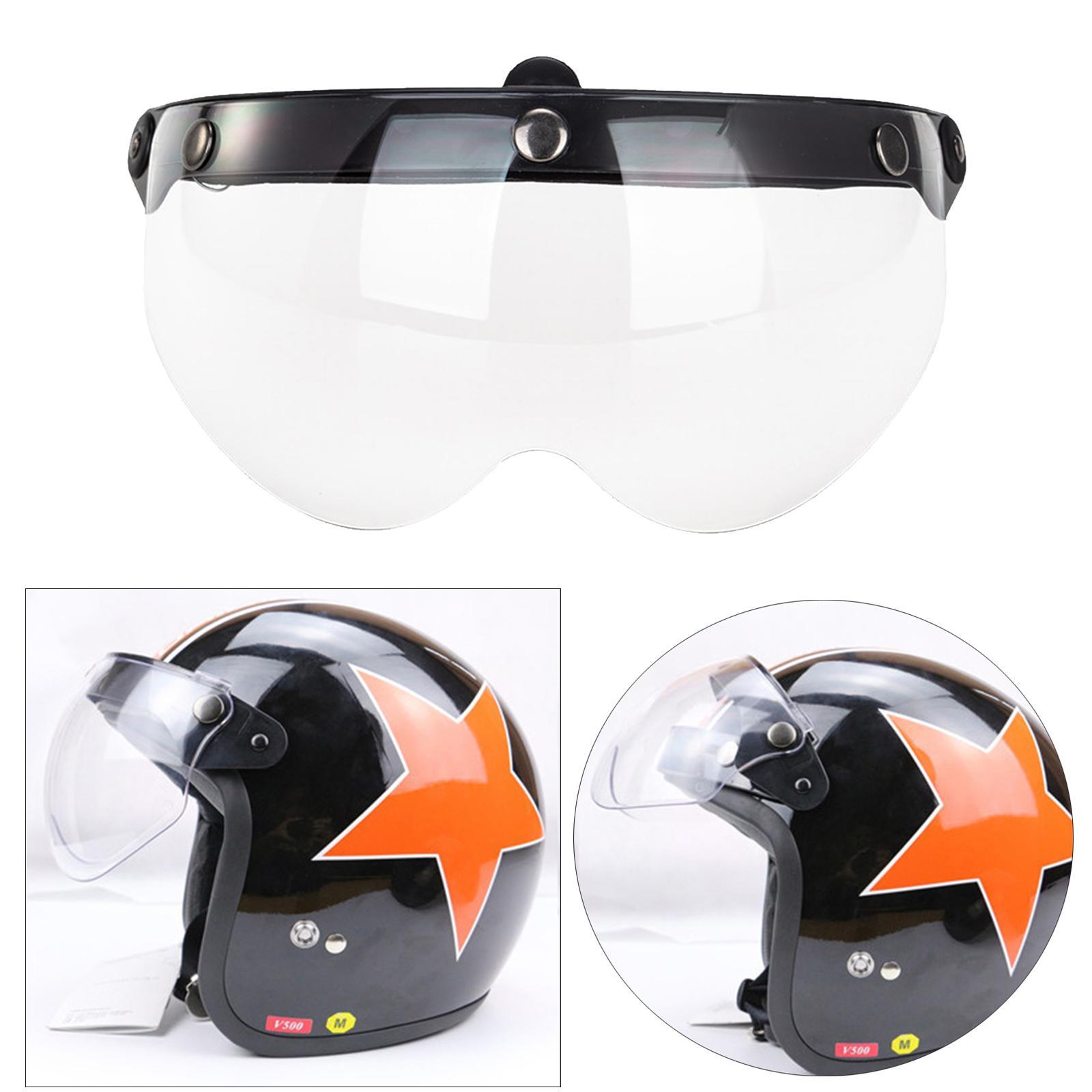 Down Visor Lens Replace for 3 Button Motorcycle Helmets Open Face Clear
