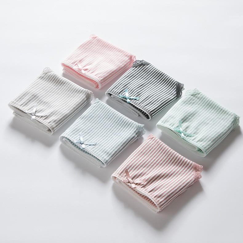 Quần Lót Cotton Sọc Nơ Cao Cấp