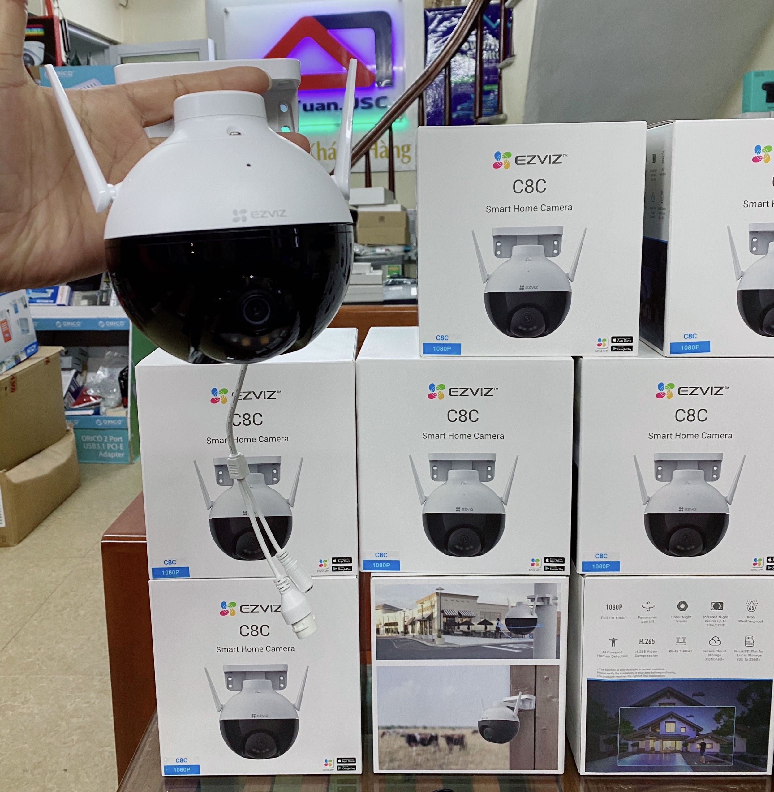 Camera Ip EZVIZ C8C hồng ngoại không dây Full HD 2.0 , camera xoay Wifi, có màu ban đêm ( Bản Quốc Tế Có Tiếng Việt ) - HÀNG CHÍNH HÃNG