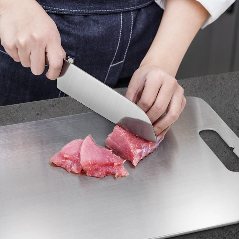 Thớt Inox Kháng Khuẩn, Khử Mùi, Chống Nấm Mốc, Cường Lực - SUS INOn 304, KT : 35CM X25CM