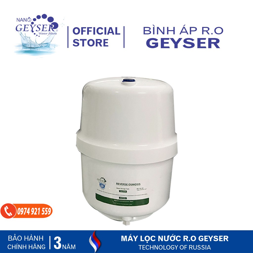 Bình áp chứa nước lọc tinh khiết của máy bình lọc nước RO Geyser Công nghệ Nga thay được bình Karofi-kangaroo-RO khác