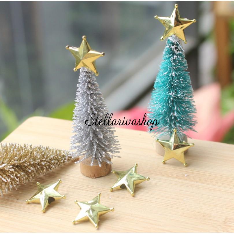 Mô hình ngôi sao 5 cánh nhỏ đính cây thông Noel trang trí tiểu cảnh, terrarium Giáng sinh quà tặng trang trí