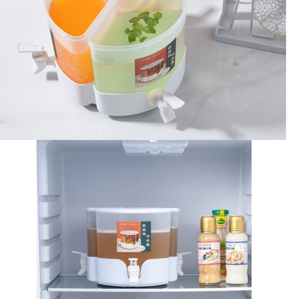 Bình đựng nước 3 ngăn bằng nhựa có vòI xoay 360 độ-HT