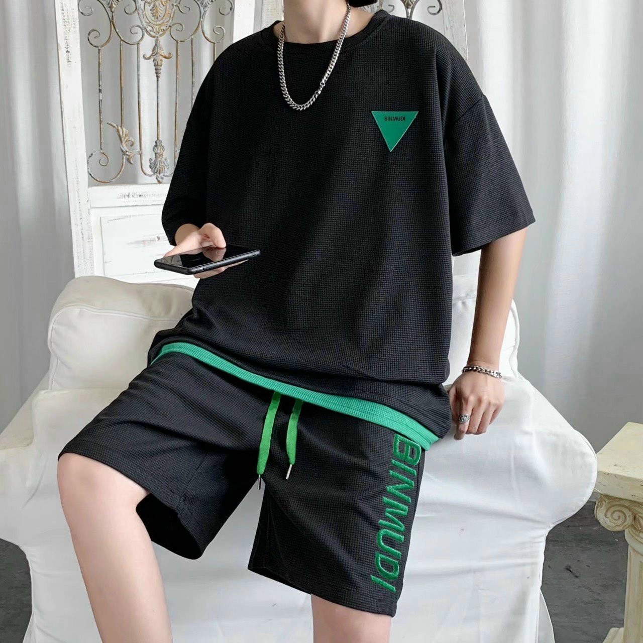 Set đồ nam nữ cộc tay xốp co giãn thấm hút mồ hôi cực thoáng mát Binmudi