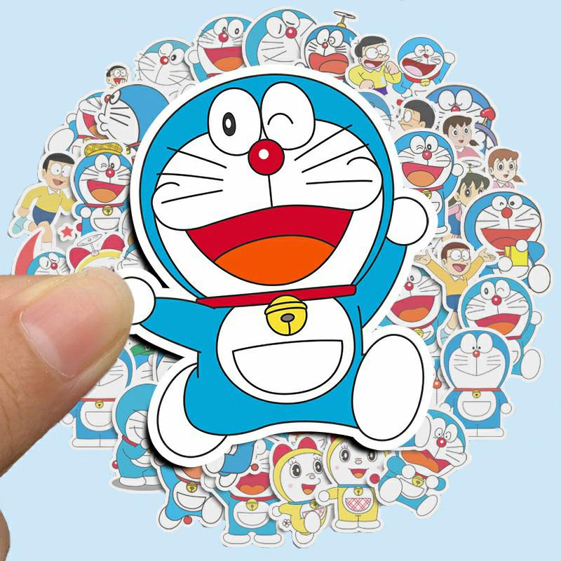 Sticker Doraemon Cắt Sẵn Hình Dán Trang Trí Mũ Bảo Hiểm Laptop Điện Thoại Ván Trượt Sổ tay Notebook