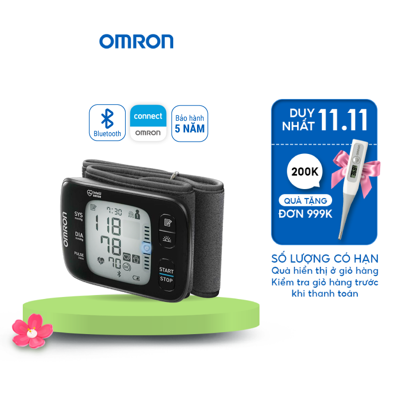 Máy Đo Huyết Áp Cổ Tay Tự Động OMRON HEM-6232T Bluetooth