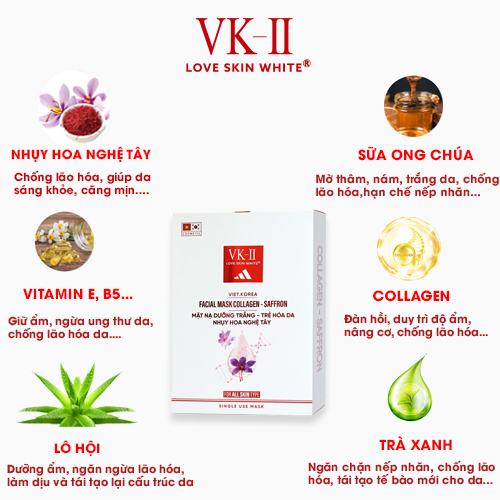 Mặt Nạ Dưỡng Trắng - Trẻ Hóa Da Nhụy Hoa Nghệ Tây VK II