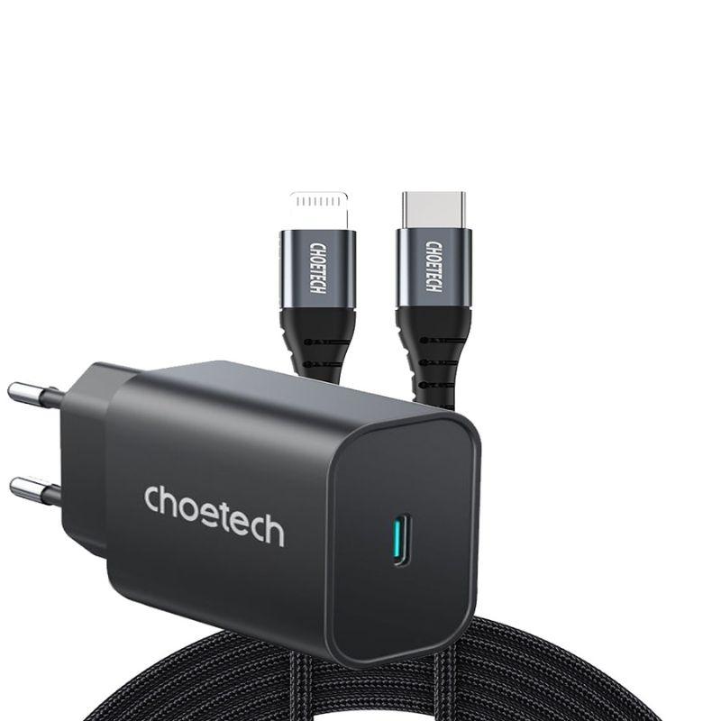 Củ sạc nhanh Type C 25W (PD/ QC3.0 Quick charger, With Cable) Choetech PD6003- Hàng chính hãng