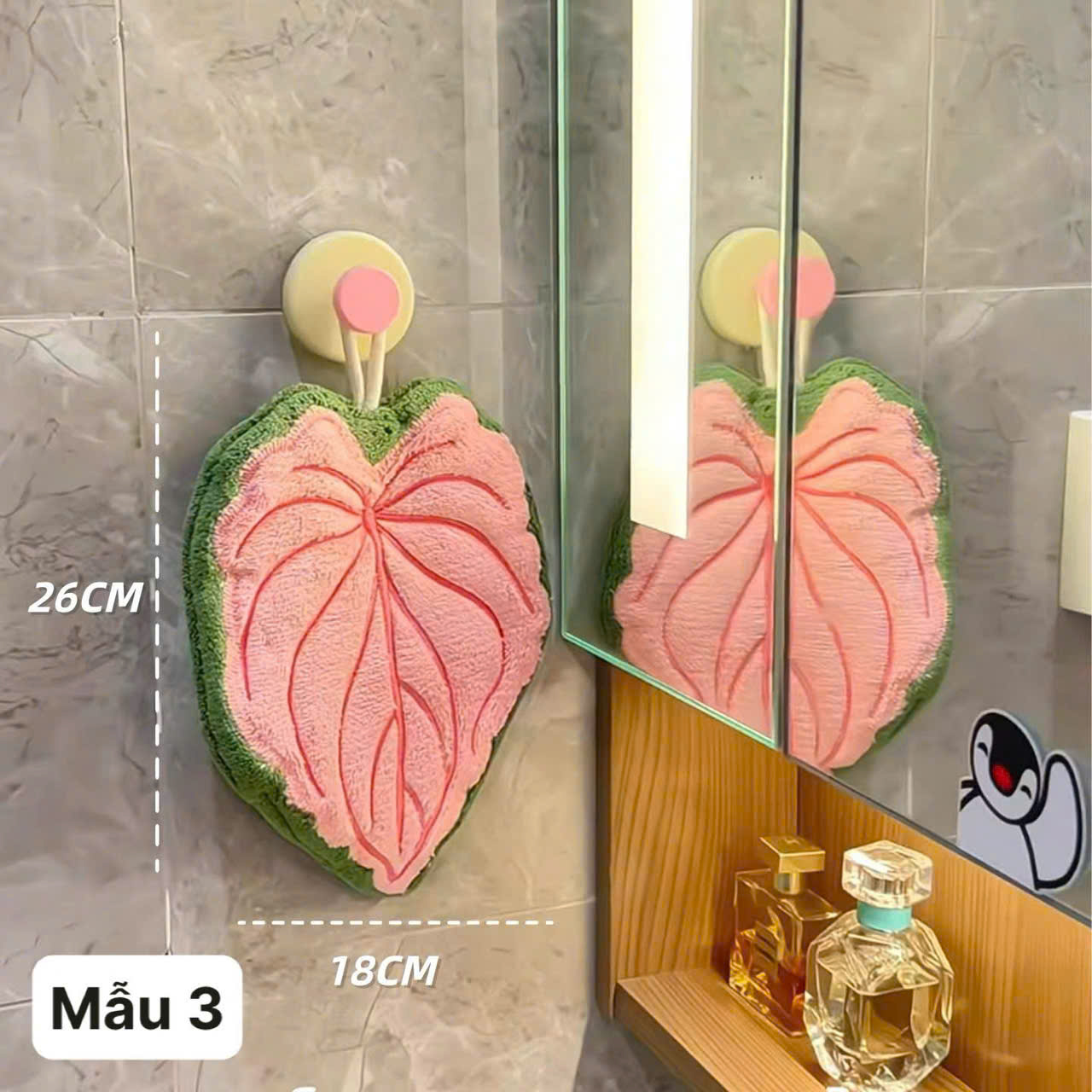 Khăn Lau Tay Nhà Tắm &amp; Khăn Decor Nhà Bếp Siêu Thấm Hút – Khăn Lông San Hô Mềm Mại, Hoa Văn Lá Dễ Thương, Nhanh Khô- HÀNG CHÍNH HÃNG MINIIN
