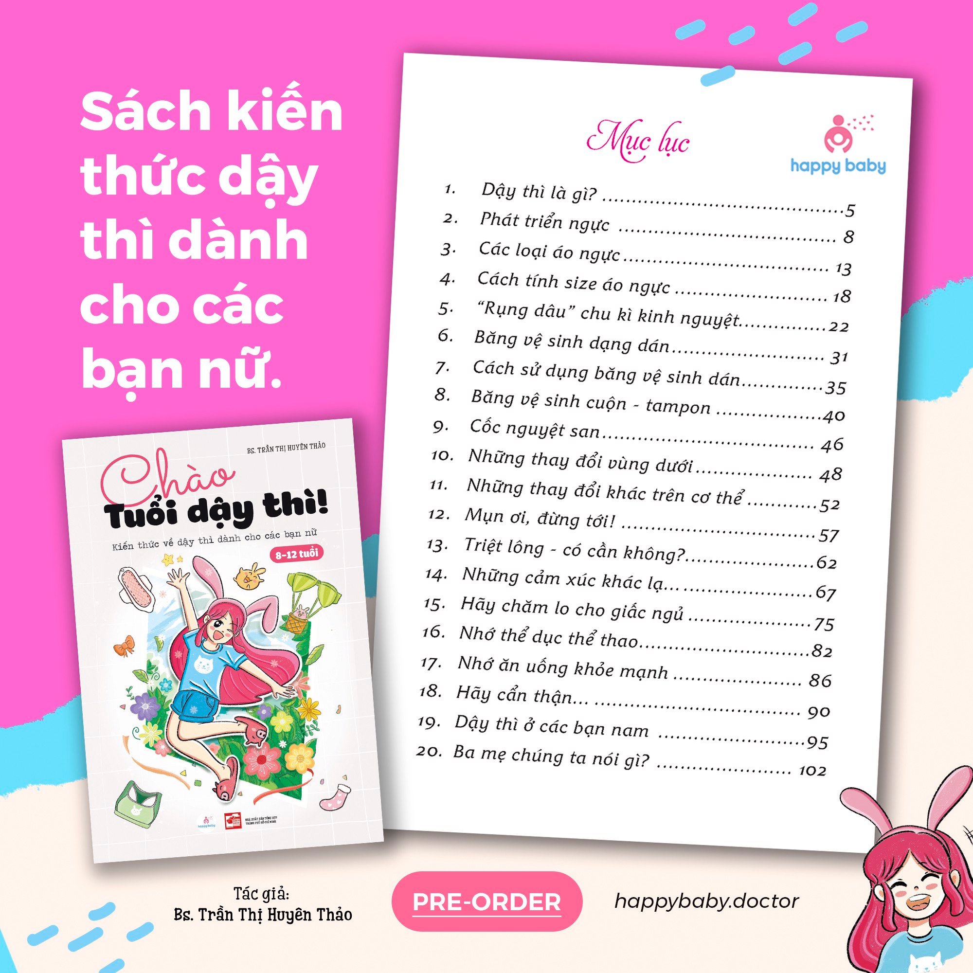 CHÀO TUỔI DẬY THÌ! Kiến thức về dậy thì dành cho các bạn NỮ (8-12 tuổi)