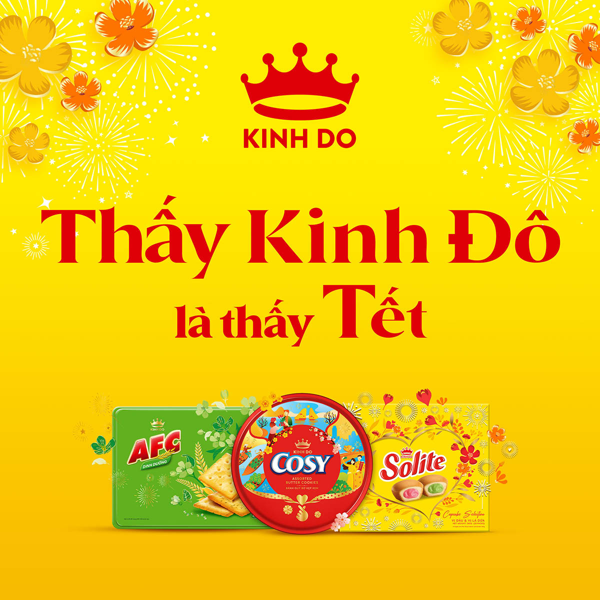 Bánh bông lan Solite cuộn kem vị lá dứa và vị dâu, hộp quà Tết 324g