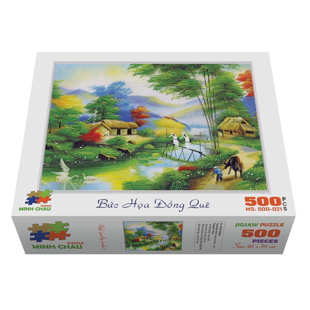 Bộ ghép hình hộp 500 mảnh-Bức Họa Đồng Quê