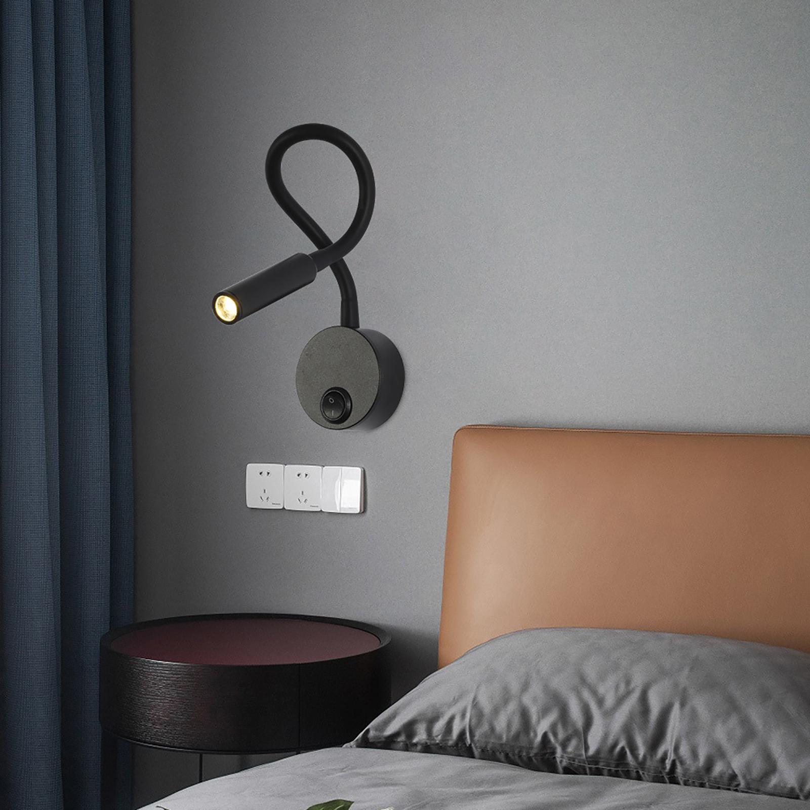 Minimalist LED Wall Lamp Fixture Flexible Hose 3W for Bedroom