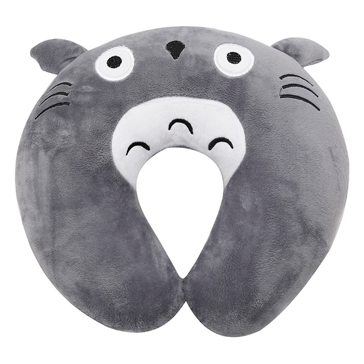 Gối Cổ Chữ U Aquaria Hình Mèo Totoro Xám Quà Tặng Siêu Mịn