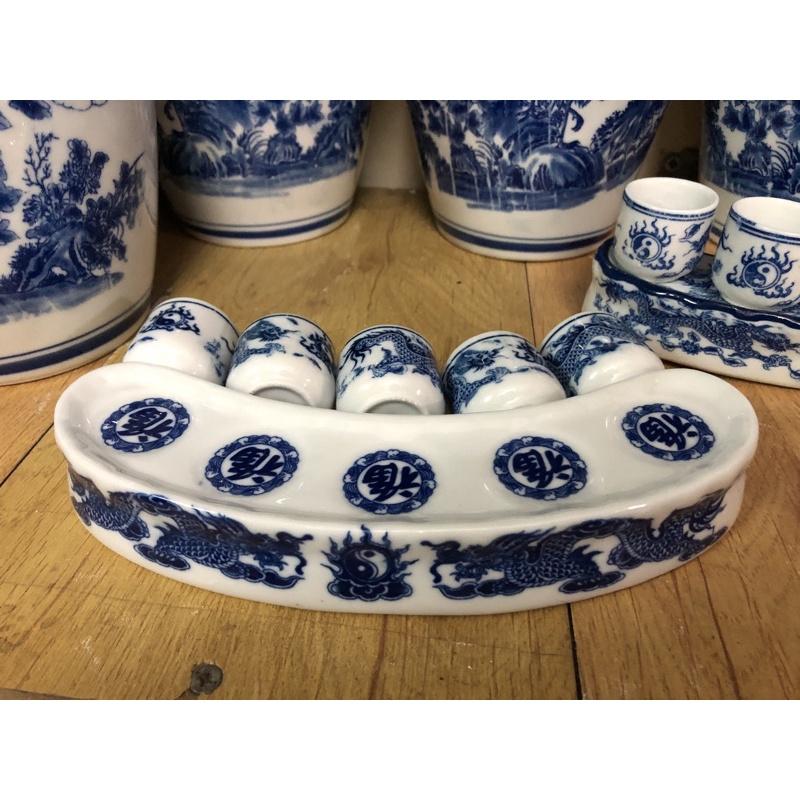 Kỷ Thờ Men Lam 3 và 5 chén ( cong và thẳng)o