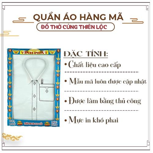 Combo Cúng Bộ Quần Áo Sơ Mi Trơn Cao Cấp Hàng Mã Đồ Thờ Cúng Thiên Lộc