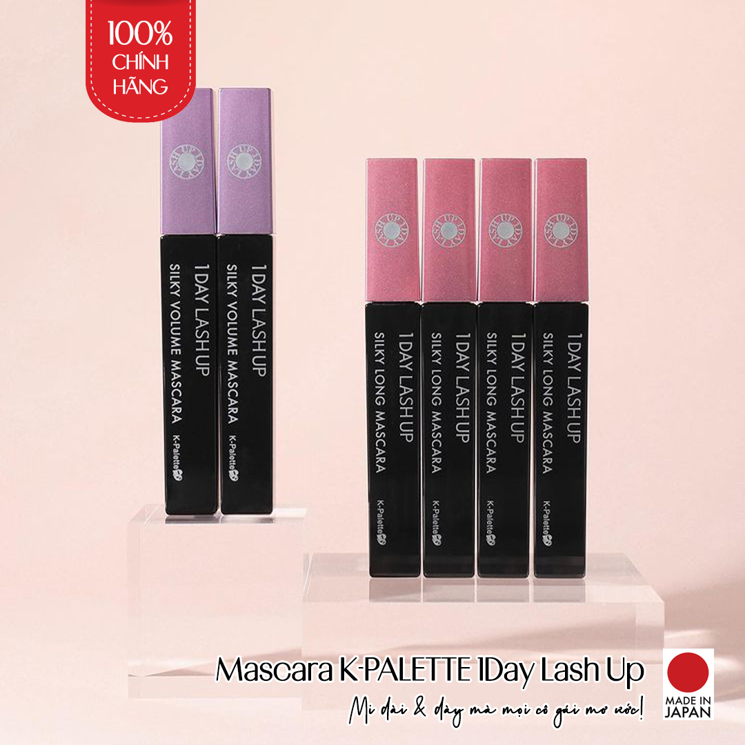 Mascara Chuốt Dày Mi K-Palette 1Day Lash Up Siêu Mịn, Chống Nước Chống Lem, Không vón Cục