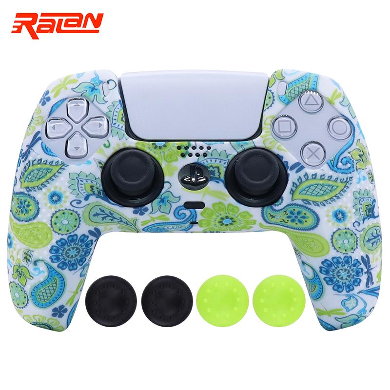 Vỏ bảo vệ bằng silicon mềm cho tay cầm điều khiển PS5 Vỏ da cho tay cầm chơi game Playstation 5 Cần điều khiển có nắp chụp tay cầm Màu sắc: 1
