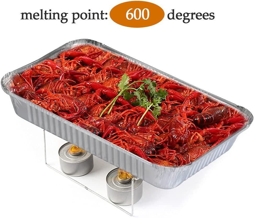 20 Cái Khay Nhôm Dùng Một Lần Hộp Nhôm 1750Ml Có Nắp Phẳng Nhôm Dùng Một Lần Kích Thước Lớn Cho Nấu Ăn BBQ Bảo Quản Cấp Đông