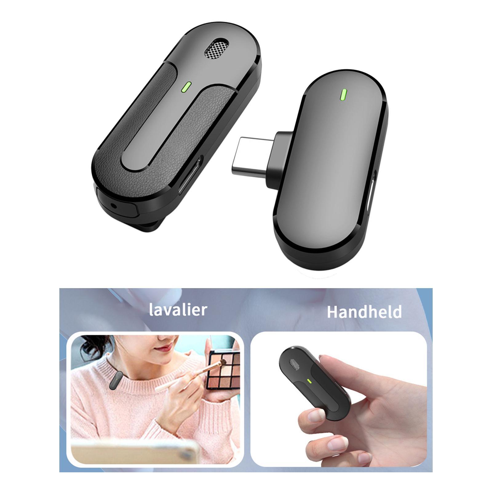 Wireless Lapel Mic Lavalier Microphone USB C with Charging Case Lavalier Lapel Mic