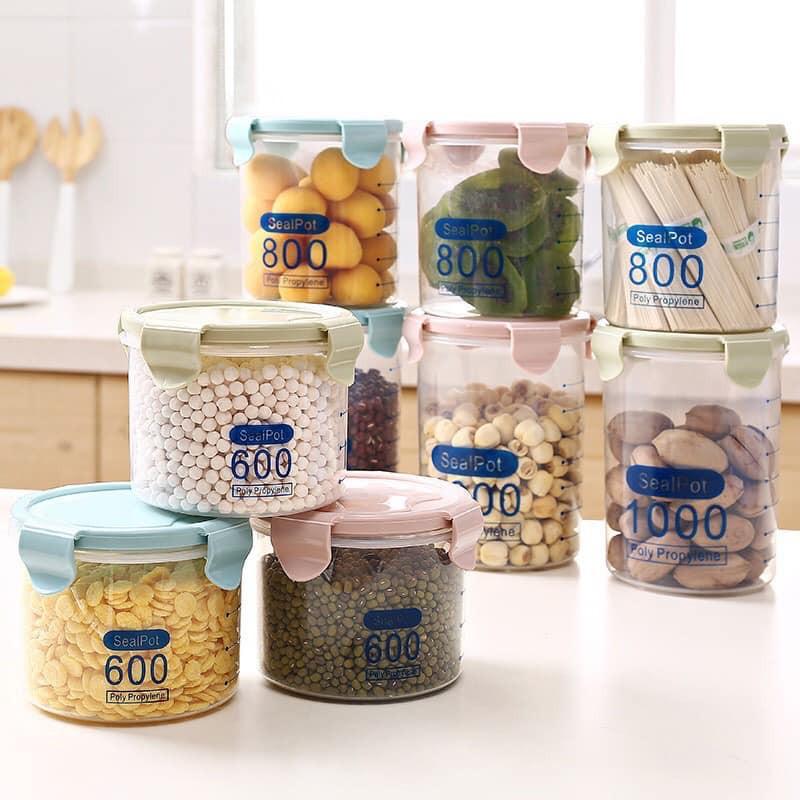 Set 3 hộp đựng thực phẩm, hạt khô 600ml-800ml-1000ml
