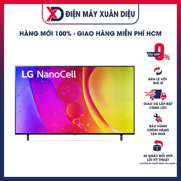 Smart Tivi NanoCell LG 4K 65 inch 65NANO80SQA - Model 2022