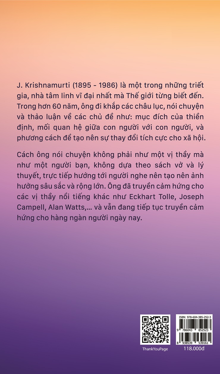 Combo Sách Krishnamurti Thực Tại Hiện Tiền và Bàn Về Sinh Tử