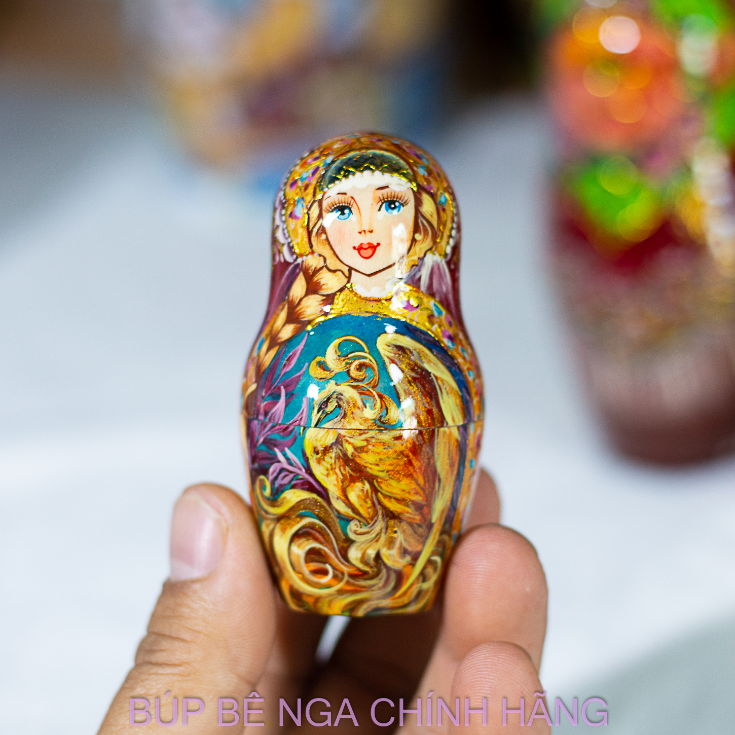 BỘ BÚP BÊ NGA MATRYOSHKA CAO CẤP 10 LỚP 26CM HOA VĂN "CHUYỆN CỔ TÍCH CHÀNG IVAN VÀ SÓI XÁM" CỰC ĐẸP VÀ SANG TRỌNG