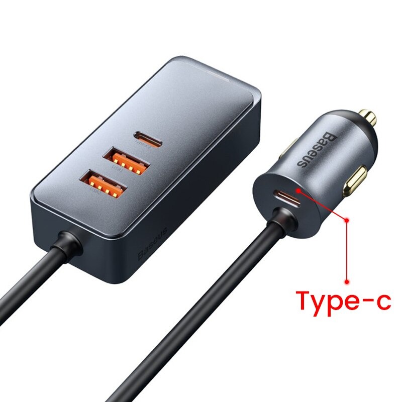 Tẩu sạc nhanh mở rộng 4 Port Baseus Share Together Extention Car Charger 120W - Hàng Chính Hãng