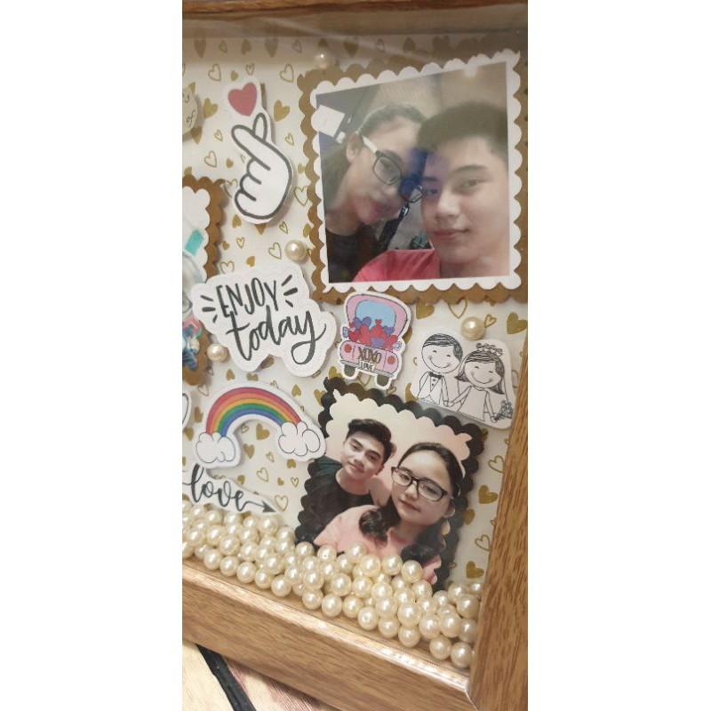 Khung ảnh 3D nổi 20x20cm, phụ kiện trang trí khung ảnh, in ảnh theo yêu cầu