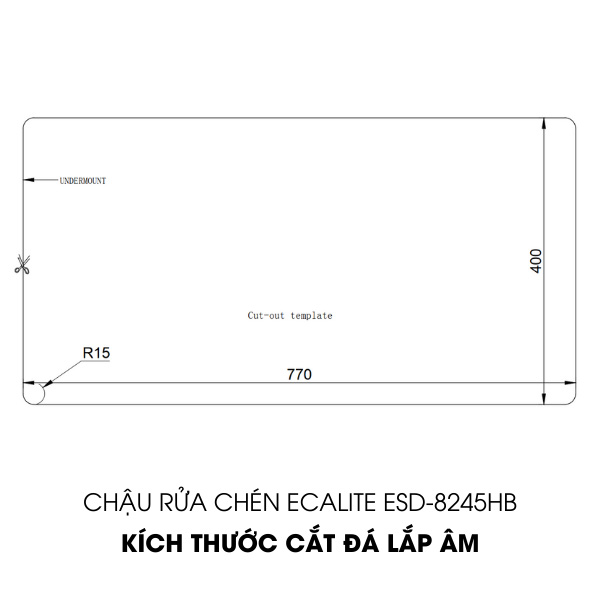 Chậu Rửa Chén Ecalite ESD-8245HB - Lắp Nổi/Lắp Âm - Chất Liệu Inox Cực Bền - Hàng Chính Hãng