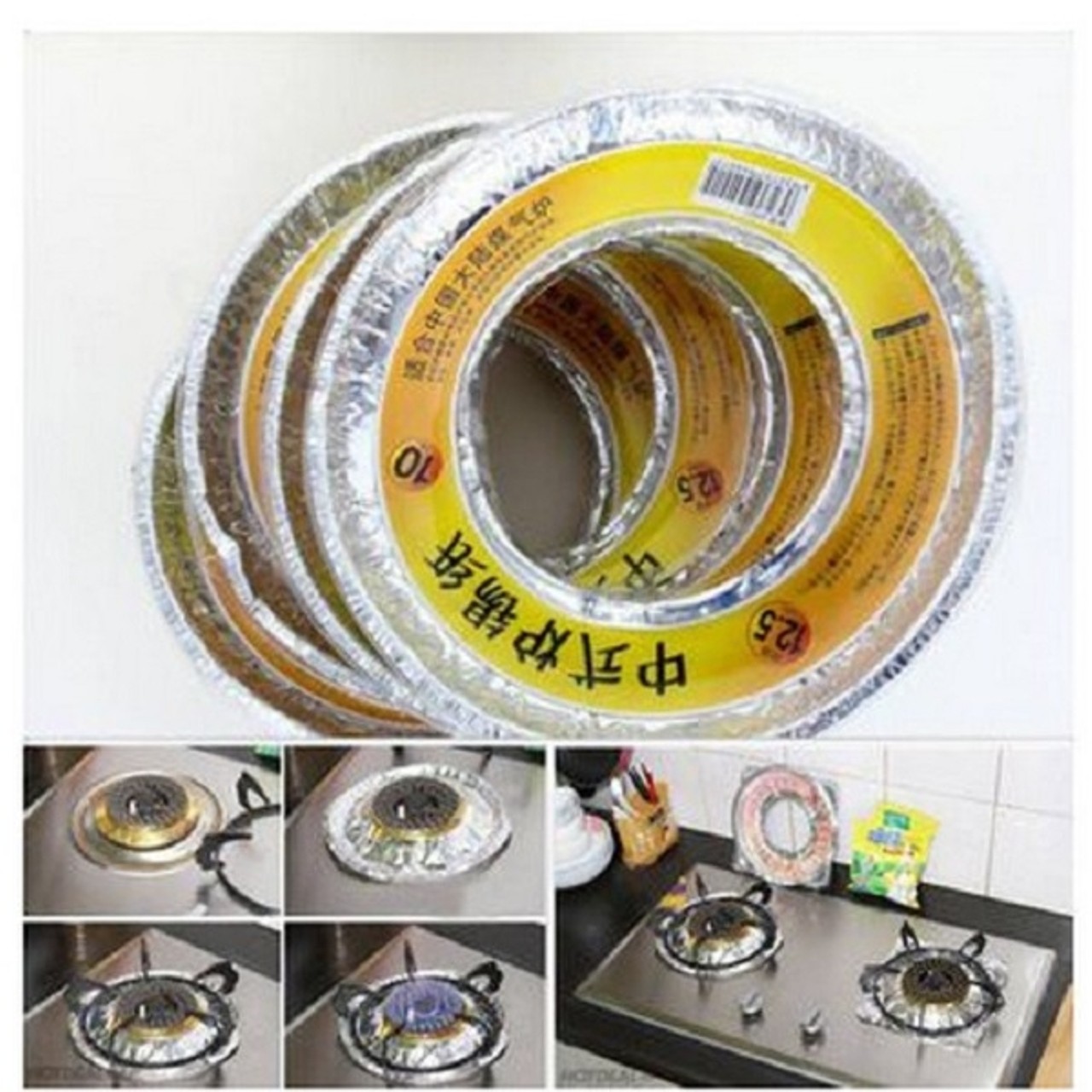 Combo 10 tờ giấy bạc lót bếp ga tiện ích loại tròn