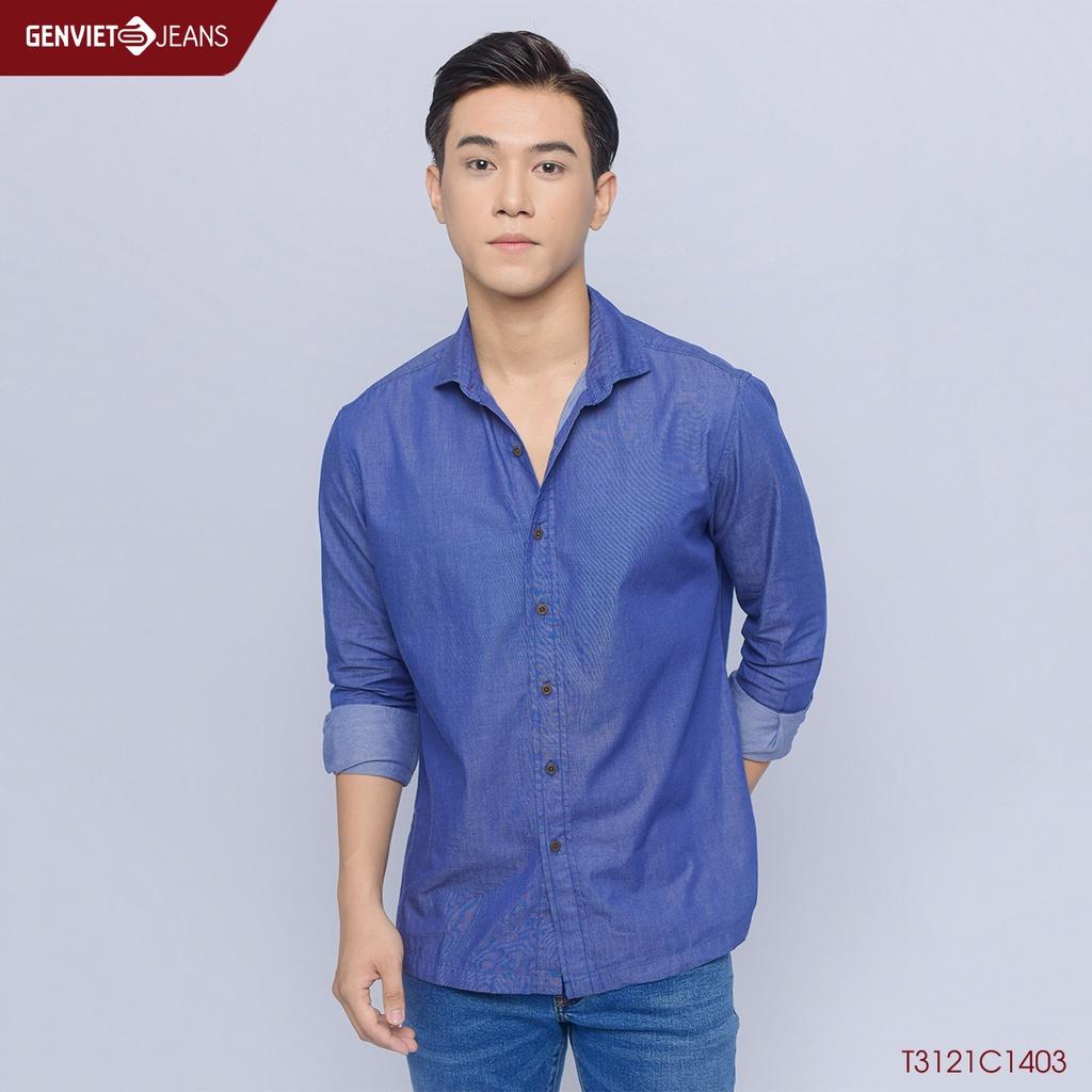 Áo Sơmi Dài Tay Jeans Nam GENVIET T3121C1403