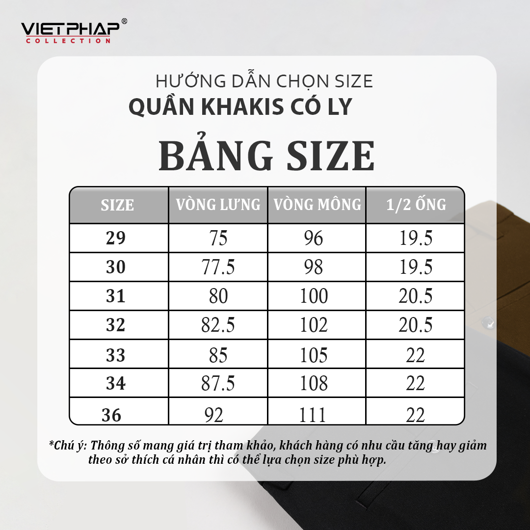 (BIG SALE) Quần Kaki Nam VIỆT PHÁP Form Classic Có Ly Chất liệu Cao Cấp Chống Nhăn, Độ Bền Cao 9715
