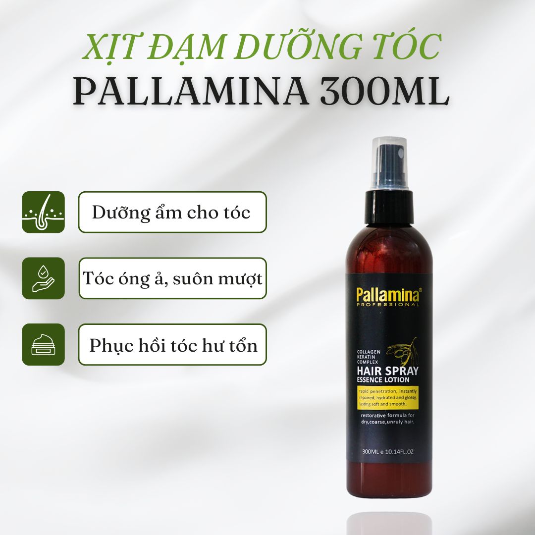 Xịt Dưỡng Tóc Pallamina 300ML Cung Cấp Protein Cấp Ẩm, Gỡ Rối Cho Tóc Chắc Khỏe, Thẳng Mượt