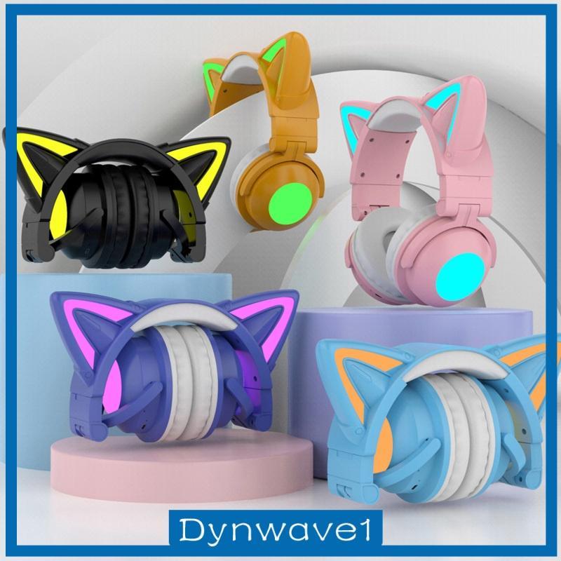 Tai Nghe Chơi Game Kết Nối Không Dây Bluetooth 5.0 Chống Ồn Hoạ Tiết Tai Mèo Dễ Thương Cho Bé Gái