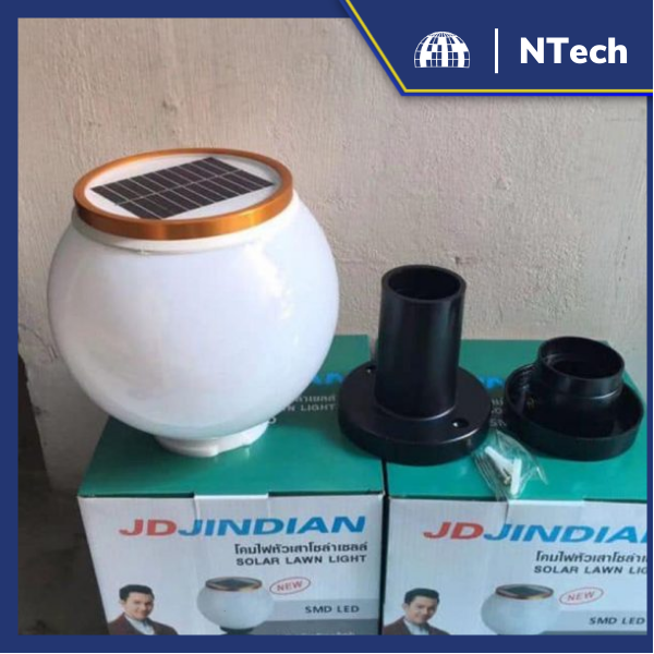 Đèn trụ cổng năng lượng mặt trời JD-X70/JD-X75 | 6V 3W | Ánh sáng trắng/vàng | Mẫu mới 2025