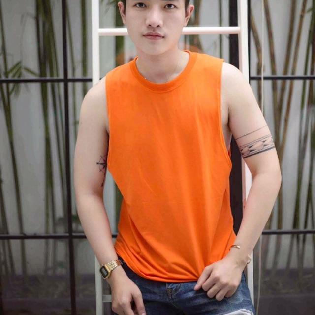 Áo thun tanktop ba lỗ chuẩn gym cam