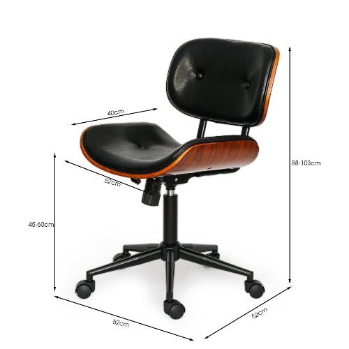 Ghế xoay làm việc da ốp gỗ hiện đại LB028