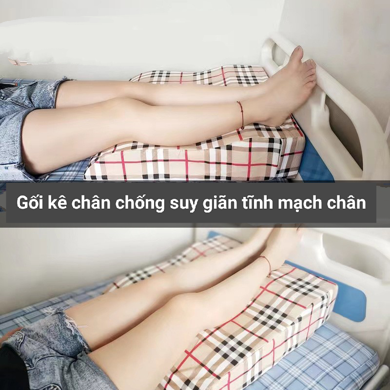 Gối kê chân chống suy giãn tĩnh mạch chân.Đệm kê chân hỗ trợ lưu thông khí huyết ( tặng kèm thêm áo gối)