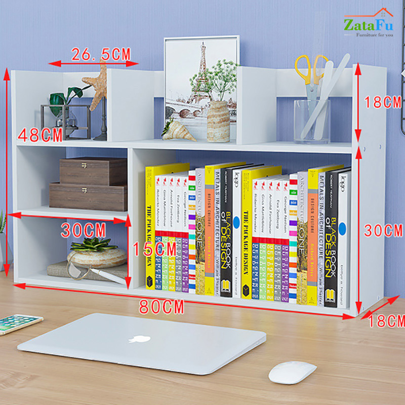 Kệ Trang Trí Kệ Sách Gỗ Để Bàn dài 80cm KTT-10 ZataFu