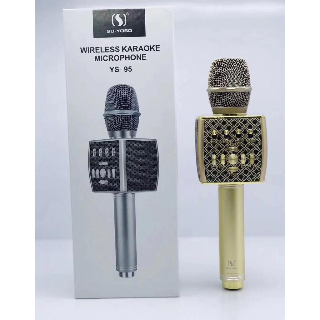 Micro Karaoke bluetooth YS 95 kết bluetooth Không Dây, Tích Hợp Loa Bass  Dùng Hát Tại Nhà Hoặc Livetream, BH: 6 THÁNG