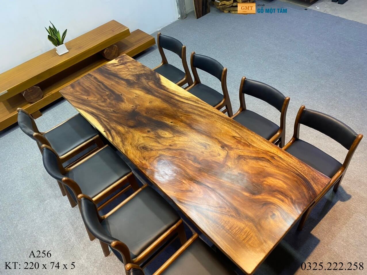 Bàn Làm Việc Gỗ Me Tây, Bàn Ăn Gỗ Me Tây, Bàn Gỗ Me Tây Nguyên Tấm Dài 2,2m Rộng 74cm Dày 5cm