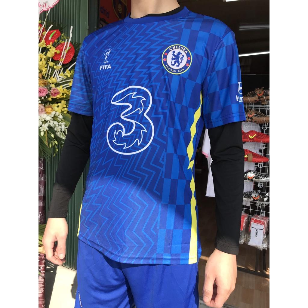 Set thể thao thun lạnh football CLB Chelsea 2022 xanh