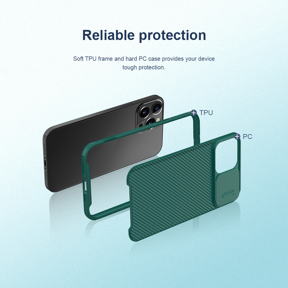 Ốp lưng chống sốc cho iPhone 13 Pro Max bảo vệ Camera hiệu Nillkin Camshield chống sốc cực tốt, chất liệu cao cấp, có khung và nắp đậy bảo vệ Camera - hàng nhập khẩu